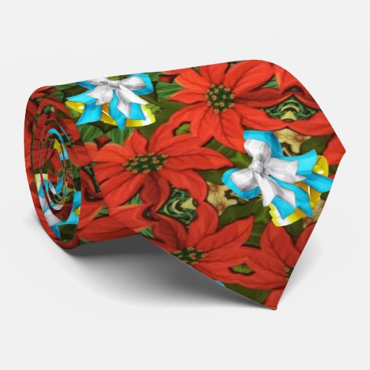 Poinsettia Stropdas (Opgerold)