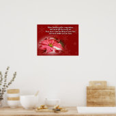 Poinsettia sur Red With Poem Poster (Cuisine)