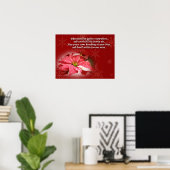 Poinsettia sur Red With Poem Poster (Bureau à domicile)