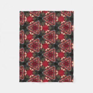 Poinsettia Trifecta Abstract Design Fleece Deken