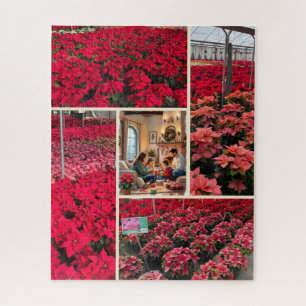 Poinsettia Voeg uw foto toe Kerstcadeau Legpuzzel