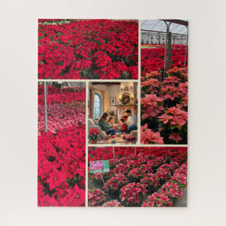 Poinsettia Voeg uw foto toe Kerstcadeau Legpuzzel