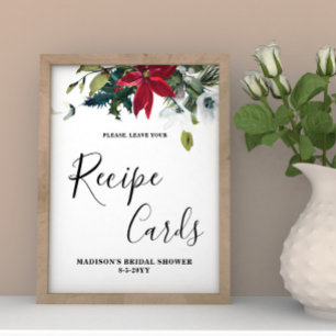Poinsettia Vrijgezellenfeest Recept Kaarten teken Poster