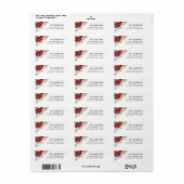 Poinsettia Vrolijk Kerst Retouradres Label (Full Sheet)