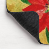 Poinsettia Waterverf Mousepad Muismat (Hoek)