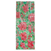 Poinsettia Wine Gift Bag Wijn Cadeautas (Achterkant)