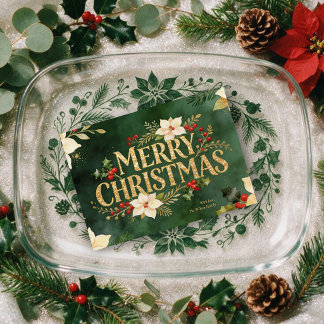 Poinsettia Winter Bloem Kerst Accent TMF26 Feestdagenkaart