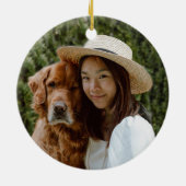 Poinsettia Wreath Dansrendierkerst Keramisch Ornament (Achterkant)