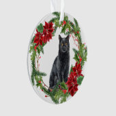Poinsettia Wreath Petit-enfant Chat Noir (devant)