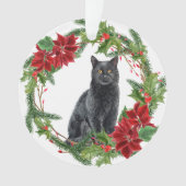 Poinsettia Wreath Petit-enfant Chat Noir (devant)