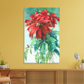 Poinsettias  Art Wrapped Canvas (Insitu (Woonkamer))