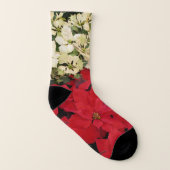 Poinsettias blanches et rouges I Holiday Floral (Gauche intérieur)