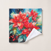 Poinsettias de Noël (Gant de toilette)