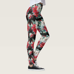 Poinsettias en Holly Berries Leggings - 