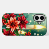 Poinsettia's en levendige hulstbessen Case-Mate iPhone case (Achterkant (horizontaal))