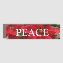 Poinsettia's en Peace Car Magnet