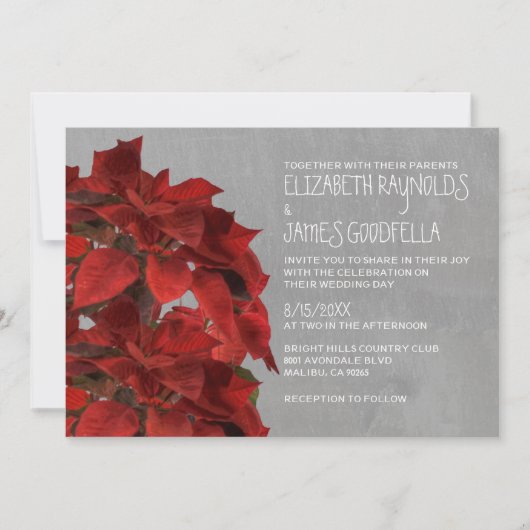 Poinsettias épousant des invitations (Devant)