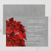 Poinsettias épousant des invitations (Devant / Derrière)