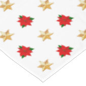 Poinsettias & Etoiles de Noël sur nappes blanches (Angle)