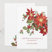  Poinsettias Flat Holiday Kaart (Voorkant / Achterkant)