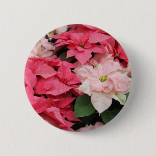 Poinsettias Holiday Button