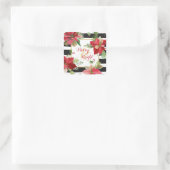 Poinsettias joyeux et brillants, Stickers à rayure (Sac)