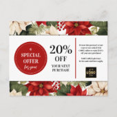 Poinsettias Kerst Aangepaste Coupon Korting Briefkaart (Voorkant)