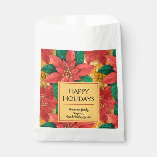 Poinsettias KerstFloral Bedankzakje (Voorkant)