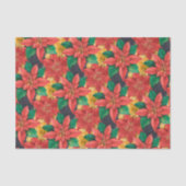 Poinsettias KerstFloral Tissuepapier (Voorkant)
