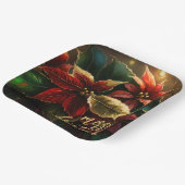 Poinsettias Kerstvakantie Papieren Bordje (Gebogen)