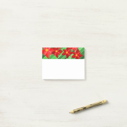 Poinsettias Post-it® Notes (Op bureau)