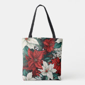 Poinsettias, rood en wit, draagtas (Achterkant)