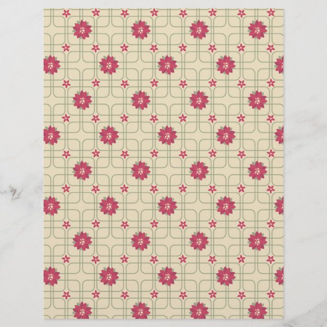 Poinsettias Scrapbook Paper (Voorkant)