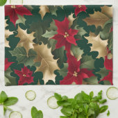 poinsettias serviette de cuisine (Plié)