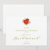 Poinsettias Will You Be My Junior Bridesmaid  (Voorkant / Achterkant)