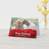 Poinsietta Red Persoonlijke kerstmis Kaart (Gele Bloem)