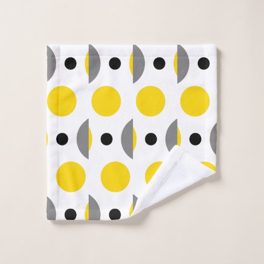 Point circulaire gris jaune moderne (Gant de toilette)