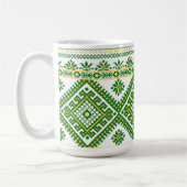 Point croisé ukrainien vert classique de tasse (Gauche)