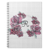 Point d'aquarelle rose rouge femmes Carnet initial (Devant)