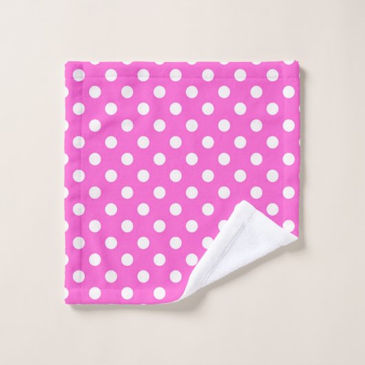 Point de Pois rose et blanc chaud (Gant de toilette)