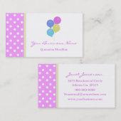 Point de polka avec le carte de visite de ballons (Devant / Derrière)