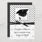 Point de polka, faire-part d'obtention du diplôme (Devant / Derrière)