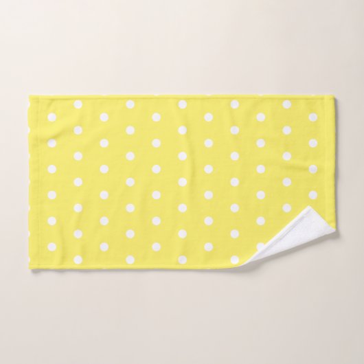 Point de polka jaune (Serviette à main)