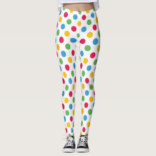 Point de polka multi de couleur Legging (Devant)