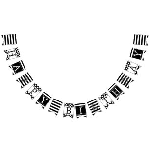 Point de polka noir et blanc et drapeau rayé