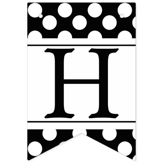 Point de polka noir et blanc et drapeau rayé (Deuxième drapeau)