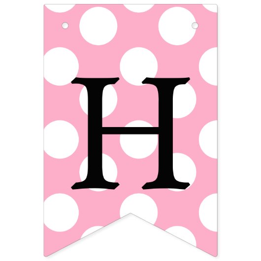 Point de polka rose et drapeau rayé noir d'étamine (Deuxième drapeau)