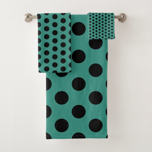 Point de polka turquoise et noir (En situation)