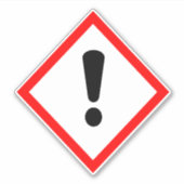 Point d'exclamation - Étiquette GHS (Devant)