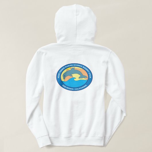 Point Fermin Elementary School Logo Womens White Hoodie (Design achterkant)